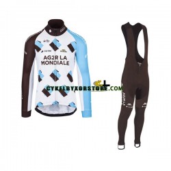 Herr Cykeltröjor Långärmad och Bib Cykeltights 2017 AG2R La Mondiale N001