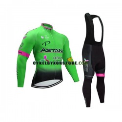 Herr Cykeltröjor Långärmad och Bib Cykeltights 2017 Astana Pro Team N002