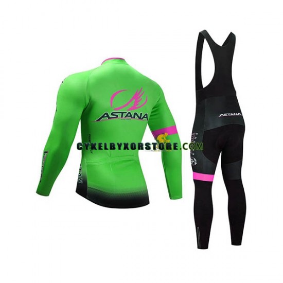 Herr Cykeltröjor Långärmad och Bib Cykeltights 2017 Astana Pro Team N002