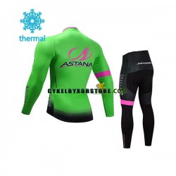 Barn Cykeltröjor Långärmad och Cykeltights Vinter Thermal Fleece 2017 Astana Pro Team N002