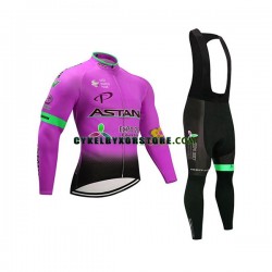 Herr Cykeltröjor Långärmad och Bib Cykeltights 2017 Astana Pro Team N003