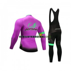 Herr Cykeltröjor Långärmad och Bib Cykeltights 2017 Astana Pro Team N003