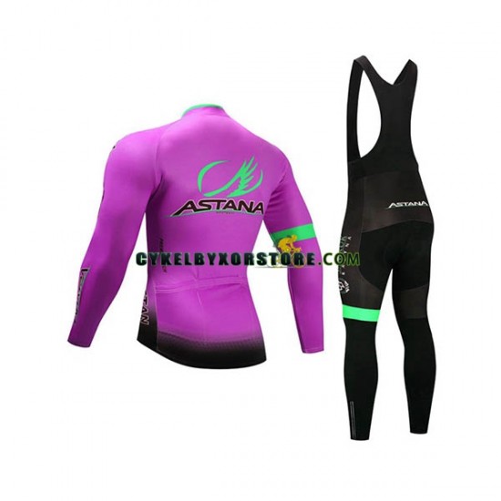 Herr Cykeltröjor Långärmad och Bib Cykeltights 2017 Astana Pro Team N003