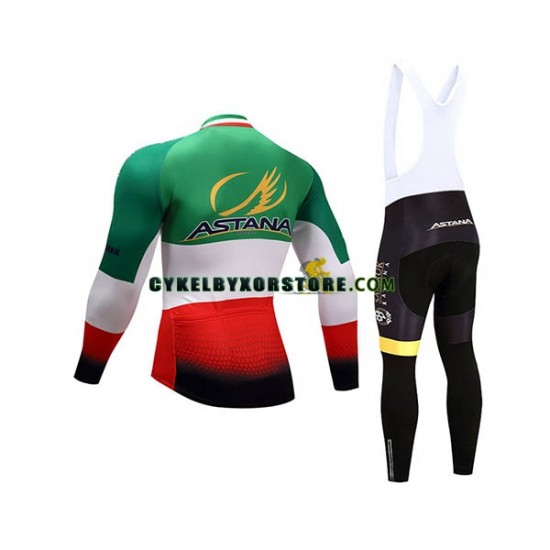 Herr Cykeltröjor Långärmad och Bib Cykeltights 2017 Astana Pro Team N004