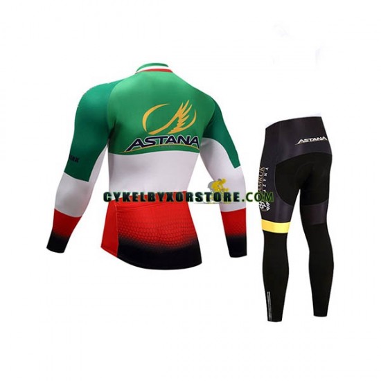 Barn Cykeltröjor Långärmad och Cykeltights 2017 Astana Pro Team N004