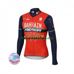Herr Cykeltröjor Vinter Thermal Fleece 2017 Bahrain Merida N001