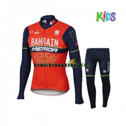 Barn Cykeltröjor Långärmad och Cykeltights 2017 Bahrain Merida N001