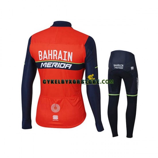 Barn Cykeltröjor Långärmad och Cykeltights 2017 Bahrain Merida N001