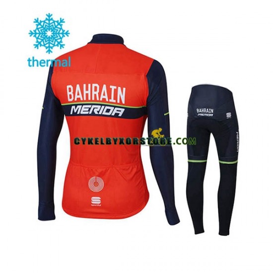 Barn Cykeltröjor Långärmad och Cykeltights Vinter Thermal Fleece 2017 Bahrain Merida N001