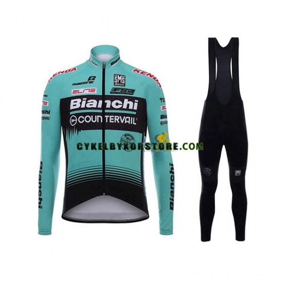 Herr Cykeltröjor Långärmad och Bib Cykeltights 2017 Bianchi Countervail N001