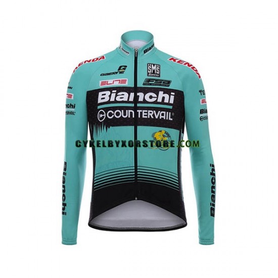 Herr Cykeltröjor Långärmad och Bib Cykeltights 2017 Bianchi Countervail N001