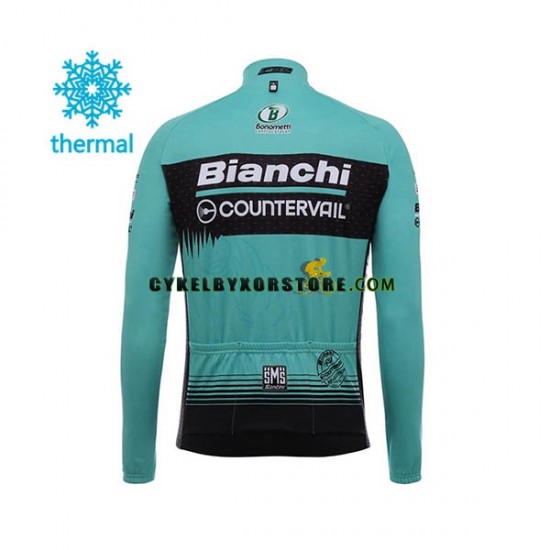 Herr Cykeltröjor Långärmad och Bib Cykeltights Vinter Thermal Fleece 2017 Bianchi Countervail N001