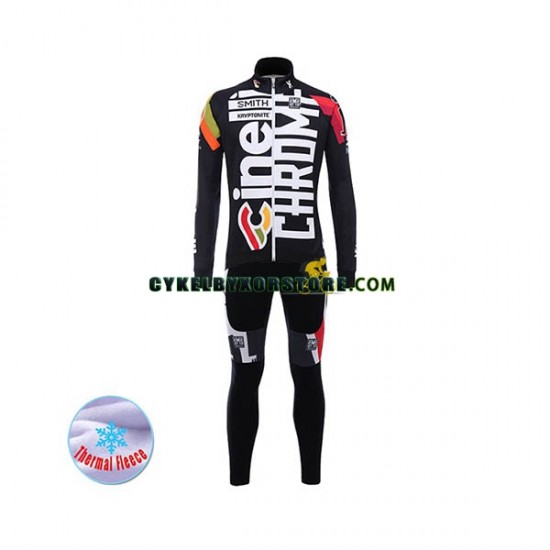 Herr Cykeltröjor Långärmad och Bib Cykeltights Vinter Thermal Fleece 2017 Cinelli Chrome N001