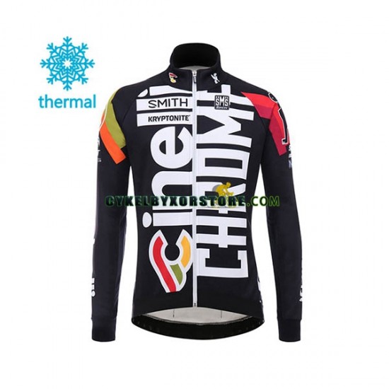 Herr Cykeltröjor Långärmad och Bib Cykeltights Vinter Thermal Fleece 2017 Cinelli Chrome N001