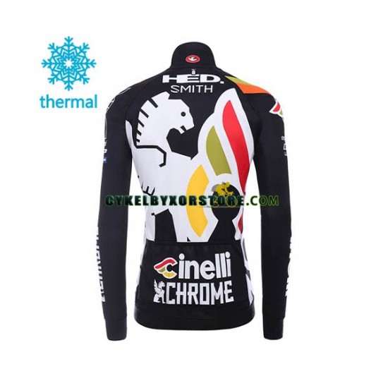 Herr Cykeltröjor Långärmad och Bib Cykeltights Vinter Thermal Fleece 2017 Cinelli Chrome N001