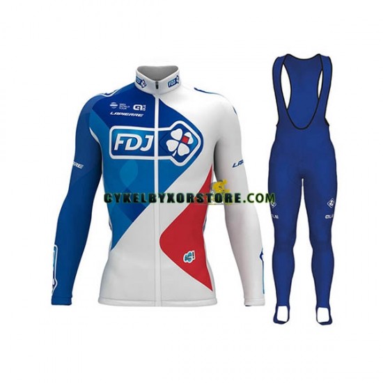 Herr Cykeltröjor Långärmad och Bib Cykeltights 2017 FDJ N001