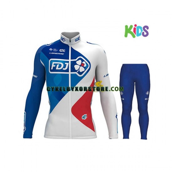 Barn Cykeltröjor Långärmad och Cykeltights 2017 FDJ N001