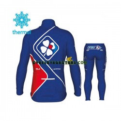 Barn Cykeltröjor Långärmad och Cykeltights Vinter Thermal Fleece 2017 FDJ N002