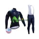 Herr Cykeltröjor Långärmad och Bib Cykeltights Vinter Thermal Fleece 2017 Movistar Team N001