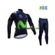 Barn Cykeltröjor Långärmad och Cykeltights 2017 Movistar Team N001