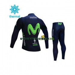 Barn Cykeltröjor Långärmad och Cykeltights Vinter Thermal Fleece 2017 Movistar Team N001