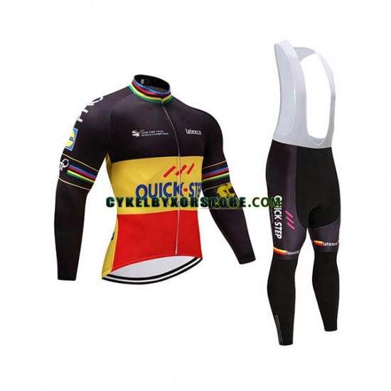 Herr Cykeltröjor Långärmad och Bib Cykeltights 2017 Quick-Step Floors N002