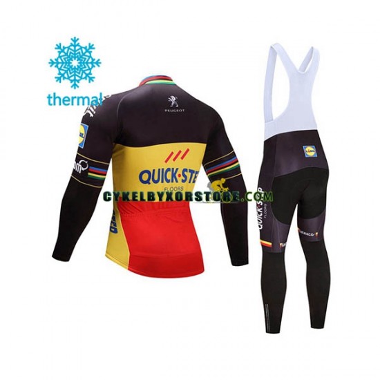 Herr Cykeltröjor Långärmad och Bib Cykeltights Vinter Thermal Fleece 2017 Quick-Step Floors N002