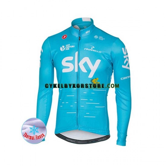 Herr Cykeltröjor Vinter Thermal Fleece 2017 Team Sky N002