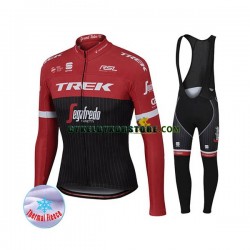 Herr Cykeltröjor Långärmad och Bib Cykeltights Vinter Thermal Fleece 2017 Trek-Segafredo N001