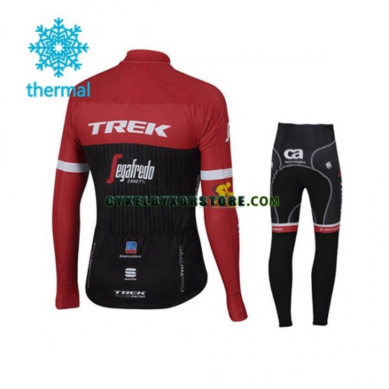 Barn Cykeltröjor Långärmad och Cykeltights Vinter Thermal Fleece 2017 Trek-Segafredo N001