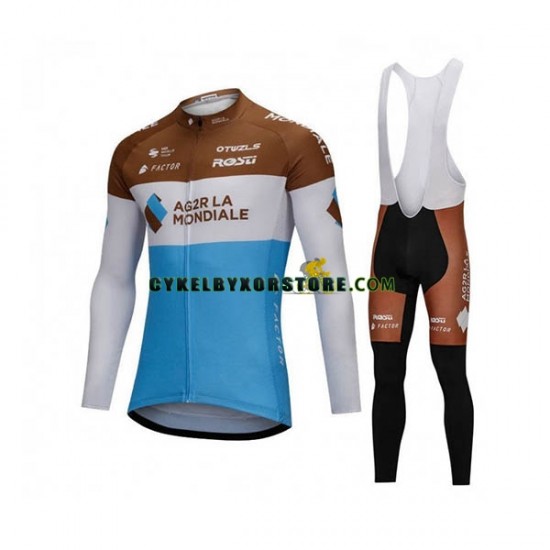 Herr Cykeltröjor Långärmad och Bib Cykeltights 2018 AG2R La Mondiale N001
