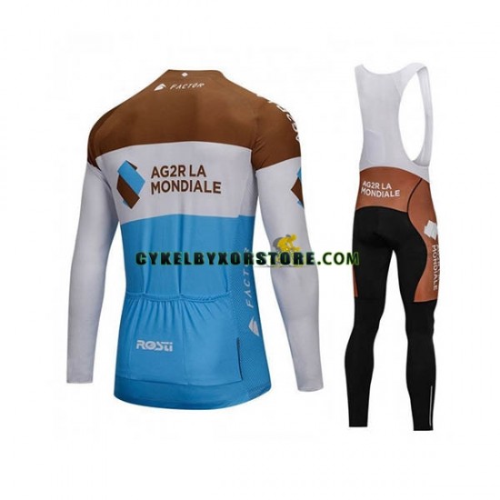 Herr Cykeltröjor Långärmad och Bib Cykeltights 2018 AG2R La Mondiale N001