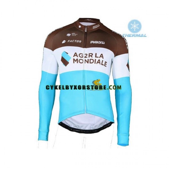 Herr Cykeltröjor Vinter Thermal Fleece 2018 AG2R La Mondiale N002