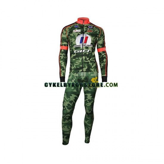 Herr Cykeltröjor Långärmad och Bib Cykeltights 2018 Armee De Terre N001