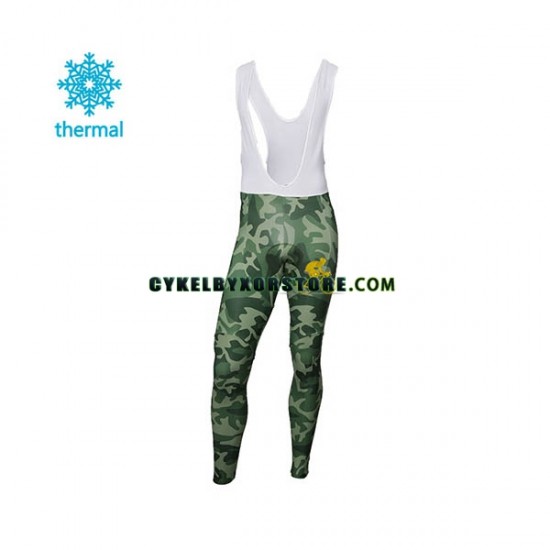 Herr Långa cykelbyxor med hängslen Vinter Thermal Fleece 2018 Armee De Terre N001