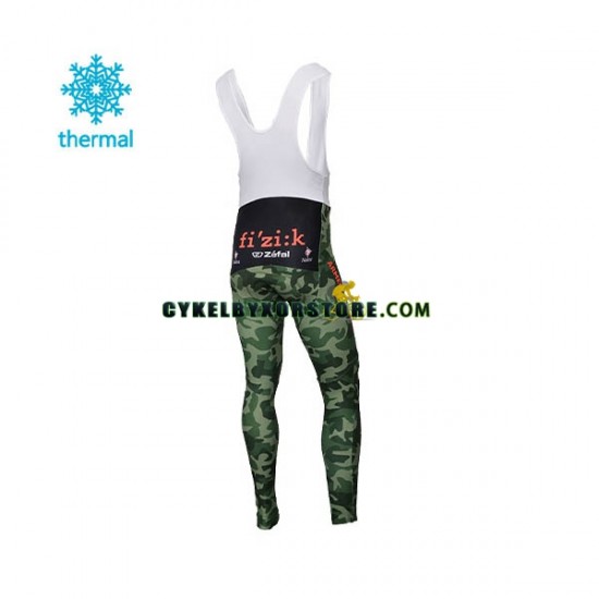 Herr Långa cykelbyxor med hängslen Vinter Thermal Fleece 2018 Armee De Terre N001