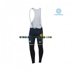 Herr Långa cykelbyxor med hängslen Vinter Thermal Fleece 2018 Bahrain Merida N001