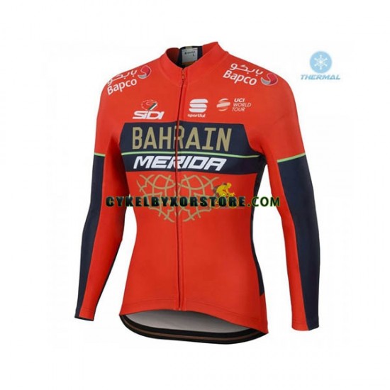 Herr Cykeltröjor Vinter Thermal Fleece 2018 Bahrain Merida N001