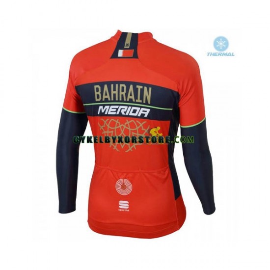 Herr Cykeltröjor Vinter Thermal Fleece 2018 Bahrain Merida N001