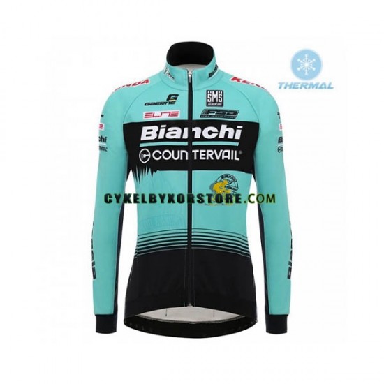Herr Cykeltröjor Vinter Thermal Fleece 2018 Bianchi Countervail N001