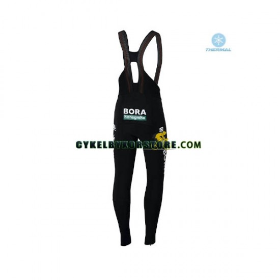 Herr Långa cykelbyxor med hängslen Vinter Thermal Fleece 2018 Bora Hansgrohe N001