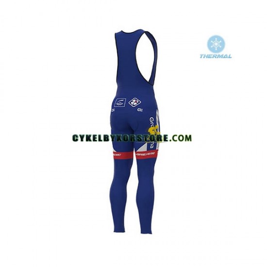 Herr Cykeltröjor Långärmad och Bib Cykeltights Vinter Thermal Fleece 2018 FDJ N001