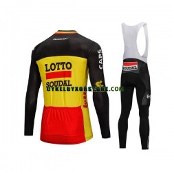 Herr Cykeltröjor Långärmad och Bib Cykeltights 2018 Lotto Soudal N002