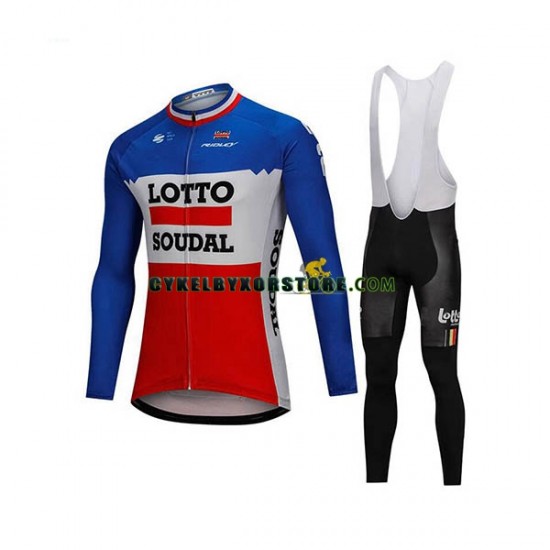 Herr Cykeltröjor Långärmad och Bib Cykeltights 2018 Lotto Soudal N003