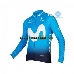 Herr Cykeltröjor Vinter Thermal Fleece 2018 Movistar Team N001
