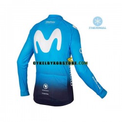 Herr Cykeltröjor Vinter Thermal Fleece 2018 Movistar Team N001