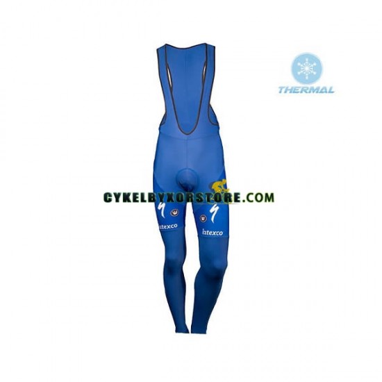 Herr Långa cykelbyxor med hängslen Vinter Thermal Fleece 2018 Quick-Step Floors N001