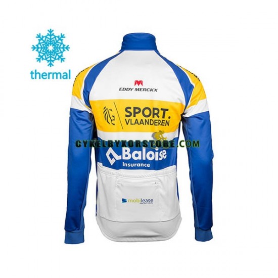 Herr Cykeltröjor Långärmad och Bib Cykeltights Vinter Thermal Fleece 2018 Sport Vlaanderen-Baloise N001
