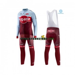 Herr Cykeltröjor Långärmad och Bib Cykeltights Vinter Thermal Fleece 2018 Team Katusha-Alpecin N001