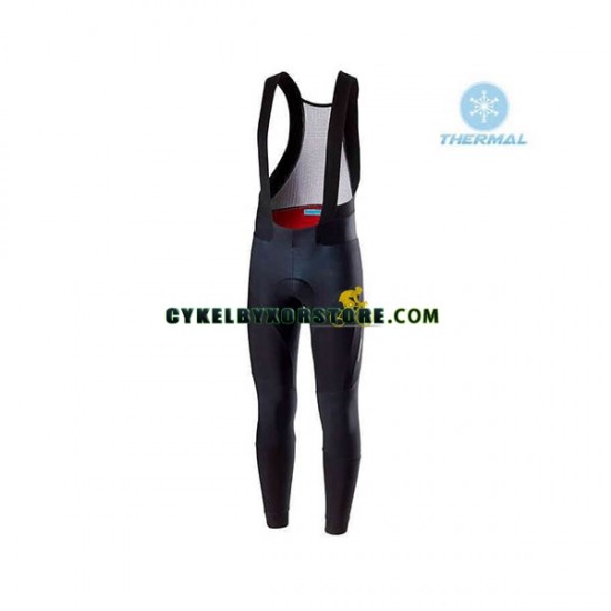 Herr Cykeltröjor Långärmad och Bib Cykeltights Vinter Thermal Fleece 2018 Team Sky N001